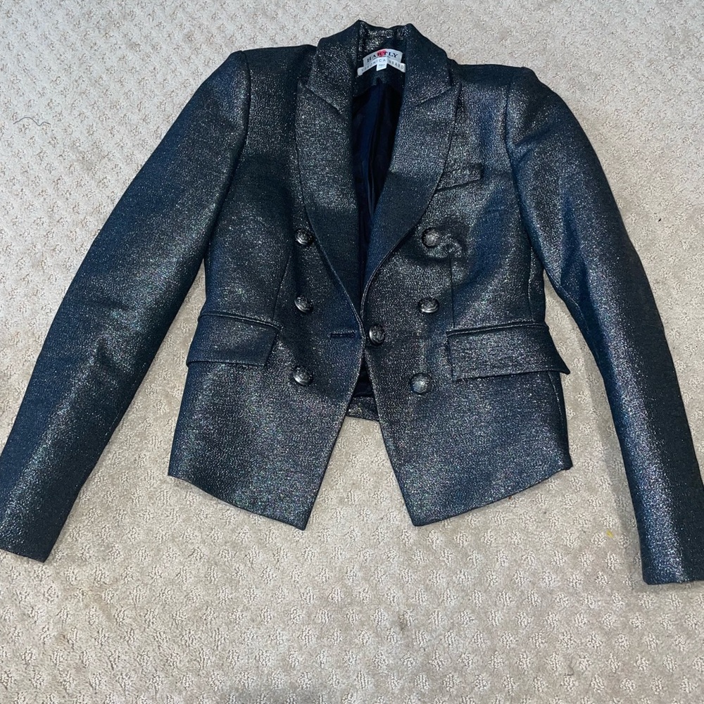 Veronica Beard Grey Glitter Blazer